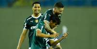 Jogadores do Palmeiras comemoram gol contra a Juazeirense  Foto: Divulgação / Estadão