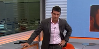 Bruno Fontes apresentou sintomas de um mal-estar durante jornal   Foto: TV Globo