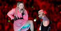 Madonna com Maluma no show: corpo criticado  Foto: Reprodução