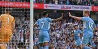 City goleia o Newcastle no Etihad Stadium (Foto: Paul ELLIS / AFP)  Foto: Lance!