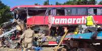 Acidente entre ônibus e carreta deixa mortos no MT  Foto: Divulgação