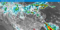 Imagem de satélite mostrar a tempestade subtropical Yakecan na costa de SP às 2h20 (Brasília) de 19/5/2022  Foto: Climatempo