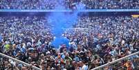 Festa do título da Premier League no Ettihad Stadium (Foto: OLI SCARFF/AFP)  Foto: Lance!