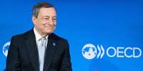 Mario Draghi em reuni&atilde;o da OCDE em Paris  Foto: ANSA / Ansa - Brasil