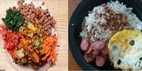 Atual prato de um vegano da quebrada à esquerda e, à direita, o antigo  Foto: Vegano Periférico