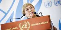 Michele Bachelet durante Conselho de Direitos Humanos da ONU, em Genebra  Foto: ANSA / Ansa - Brasil