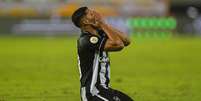 Erison, jogador do Botafogo, lamenta chance perdida durante partida contra o Avaí   Foto:  Thiago Ribeiro/AGIF / Gazeta Press