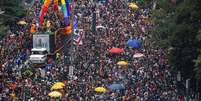 A 26ª Parada do Orgulho LGBT+ de São Paulo, em 2022  Foto: Carla Daniel / Reuters