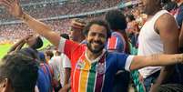 Onã Rudá marca presença nos jogos do Bahia com a camisa da Torcida LGBTricolor  Foto: Reprodução/Instagram