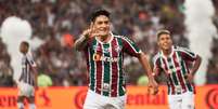 German Cano comemora gol em partida contra o Cruzeiro   Foto: Fernando Salles/W9 PRESS / Gazeta Press