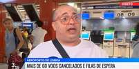 Abdi&aacute;s Melo viralizou nas redes sociais ap&oacute;s dar entrevista em TV portuguesa por estar preso no aeroporto de Lisboa.  Foto: Reprodu&ccedil;&atilde;o/Twitter / Estad&atilde;o