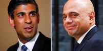 Os ministros das Finanças, Rishi Sunak (à esq.), e da Saúde, Sajid Javid, renunciaram  Foto: BBC News Brasil