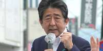 Shinzo Abe pouco antes de ser assassinado  Foto: ANSA / Ansa - Brasil