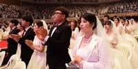 Igreja da Unificação é conhecida por organizar casamentos coletivos  Foto: Getty Images / BBC News Brasil