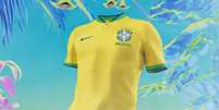 Nova camisa da Seleção Brasileira para a Copa do Mundo de 2022 (Foto: Reprodução / Twitter da CBF)  Foto: Lance!