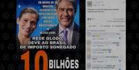 Posts alegam que a Rede Globo deve R$ 10 bilhões em impostos, o que é falso.  Foto: Aos Fatos