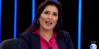 Simone Tebet no JN  Foto: TV Globo / Reprodução