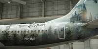 Avião temático de Harry Potter da Gol em parceria com o Universal Orlando Resort  Foto: Divulgação/Gol / Estadão