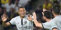 Mbappé marcou duas vezes com assistências de Messi (Foto: SEBASTIEN SALOM-GOMIS / AFP)  Foto: Lance!