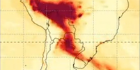 Proje&ccedil;&atilde;o estima que fuma&ccedil;a de queimadas na Amaz&ocirc;nia deve chegar ao Sul do Brasil  Foto: Reprodu&ccedil;&atilde;o / Copernicus EU