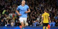 Haaland marcou o gol da vitória do City contra seu ex-clube (Foto: LINDSEY PARNABY / AFP)  Foto: Lance!