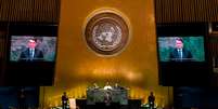 Como de praxe, Bolsonaro será o primeiro a discursar na sessão de debates da Assembleia-Geral da ONU nesta terça-feira  Foto: JOHANNES EISELE/AFP via Getty Images / BBC News Brasil