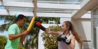 Carla Vanzak durante treinamento do funcional fight (Foto: Arquivo pessoal)  Foto: Lance!