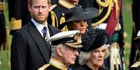 Harry e a esposa Meghan compareceram ao funeral de Elizabeth II  Foto: REUTERS/ Toby Melville