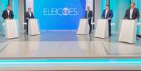 Candidatos ao governo de São Paulo participam de último debate antes do 1º turno  Foto: Globo
