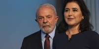Lula e Tebet durante o debate presidencial da Globo  Foto: Érica Martin/The News2 / Estadão