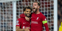 Salah marcou de pênalti um dos gols do Liverpool sobre o Rangers (Foto: Divulgação / Site oficial do Liverpool)  Foto: Lance!