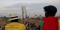 Imagem de uma manifestação quilombola em Brasília.  Foto: Imagem: Reprodução/ Observatório De olho nos Ruralistas / Alma Preta