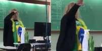 Professora faz gesto nazista em aula  Foto: Reprodução YouTube