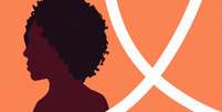 Mulher negra e o símbolo da conscientização sobre o câncer de mama  Foto: Imagem: Alma Preta Jornalismo / Alma Preta