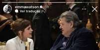 Emma Watson publicou uma homenagem a Robbie Coltrane em seu Instagram ap&oacute;s a morte do ator.  Foto: Instagram/@emmawatson / Estad&atilde;o