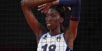 Paola Egonu &eacute; uma das principais jogadoras da sele&ccedil;&atilde;o italiana  Foto: EPA / Ansa - Brasil