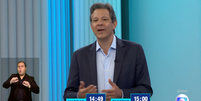 Fernando Haddad (PT) participa de debate com Tarcísio de Freitas (Republicanos) na TV Globo  Foto: Reprodução/ TV Globo