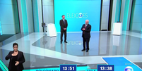 Jair Bolsonaro e Lula durante debate na Globo  Foto: Reprodução/Globo