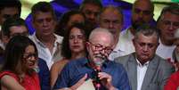 Lula discursa após vitória sobre Bolsonaro  Foto: EPA / Ansa - Brasil