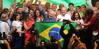 Lula realiza primeiro discurso após a vitória na noite deste domingo, 30  Foto: DANIEL TEIXEIRA/ESTADAO / Estadão