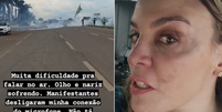 Jornalista da TV Record de Goiás relatou que foi hostilizada durante cobertura ao vivo do bloqueio da BR-060 em Anápolis  Foto: Reprodução/Instagram