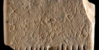 Pente antigo tem frase sobre piolhos escrita   Foto: Dafna Gazit / Israel Antiquities Authority
