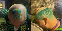 ‘Calvo do hexa’: torcedor do Brasil adota corte de cabelo exótico e faz promessa por título  Foto: Terra/Aline Kuller
