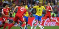 O protagonismo de Neymar com a Seleção Brasileira permanece assim como enfrentou a Sérvia em 2018 (AFP)  Foto: Lance!