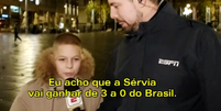 Criança diz que Sérvia vence o Brasil e provoca Neymar: "Vai chorar igual bebê"  Foto: Reprodução/ESPN