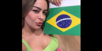 Larissa Riquelme declarou torcida para o Brasil   Foto: Twitter @lari_riquelme