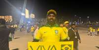 Indiano revelou paixão pelo futebol brasileiro no Lusail Stadium  Foto: Aline Küller/Terra