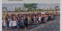 Reprodução de postagem enganosa sobre protestos indígenas que não correspondem aos protestos recentes realizados em Brasília (DF)  Foto: Aos Fatos