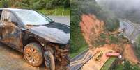 O carro da família ficou no local do acidente até esta quarta-feira, 30  Foto: Reprodução/RPC/Divulgação/SESP
