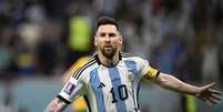 Messi abriu o placar para a Argentina nas oitavas de final da Copa do Mundo (Alfredo ESTRELLA/AFP)  Foto: Lance!